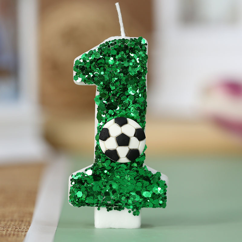 Velas Numéricas de Fútbol para Pastel, Decoración de Cumpleaños Infantil