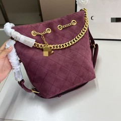包包女2025新款小香风链条简约时尚菱格百搭休闲单肩包斜挎水桶包