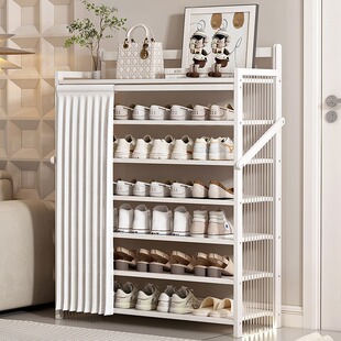 Acrylic Folding Shoe Rack with Door Curtain, Installation-Free Entry Storage Shoe Cabinet, Multi-Layer Dust-Proof Shoe Storage Rack Wholesale