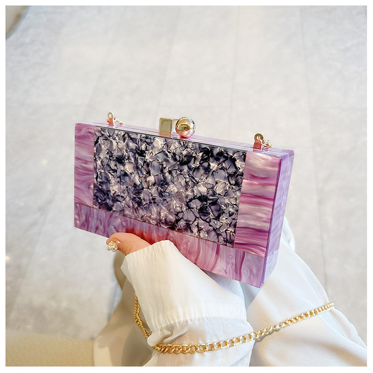 Bolsas de cena de damas transfronterizas bolsas de fiesta empalmadas bolsas acrílicas de tendencia bolsas de cadena de hombro bolsas de mano bolsas de noche