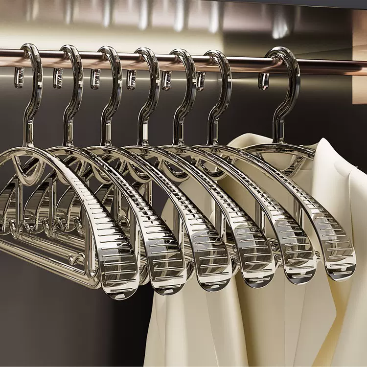 宽肩透明衣架家用挂衣无痕衣架加粗加大防滑衣架冬天可用大衣撑子