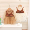 Lace fashionable dress for princess girl's, western style, internet celebrity