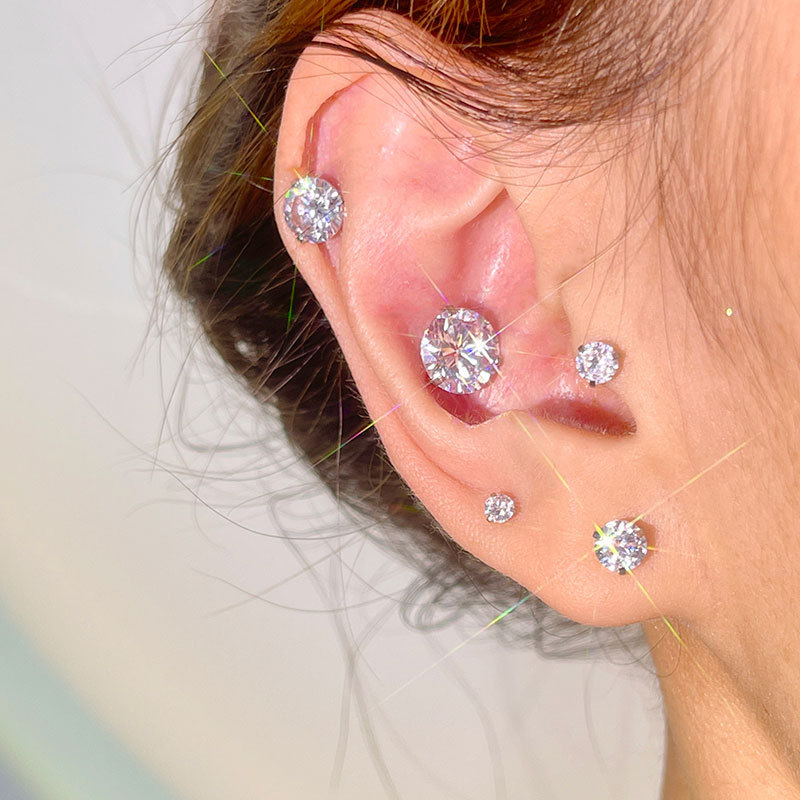 Hypoallergenic Sleep Stud Earrings In Titanium For Comfort_voghion.com