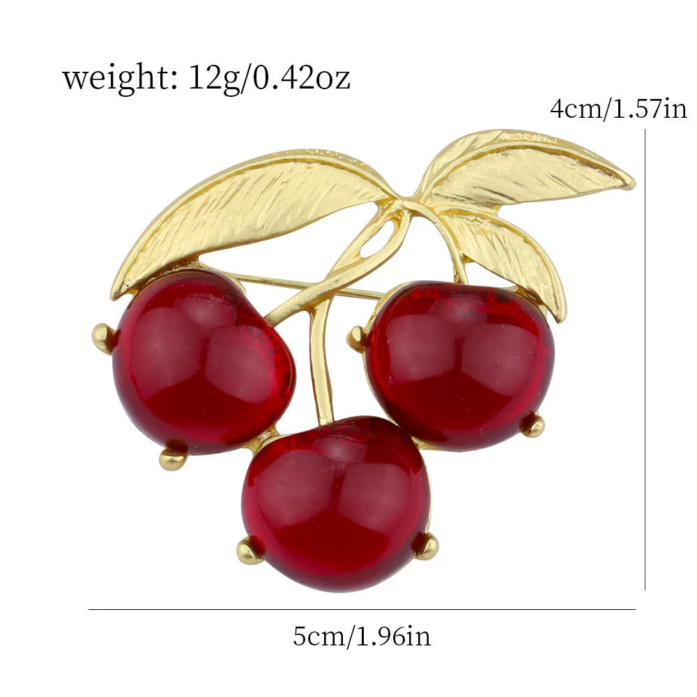 Red small design brooch, sophisticated fruit pin, suit lapel pin, for import