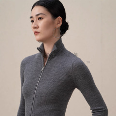[轻奢小众]扬子羊毛纱立领开衫外套女~可御可甜长袖拉链软乎乎