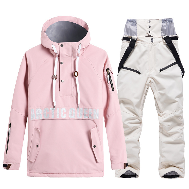 Women's ski suit men's hoodie couple's winter windproof Waterproof warm veneer double board ski suit Korean style Women's ski suit men's hoodie couple's winter windproof Waterproof warm veneer double board ski suit Korean style