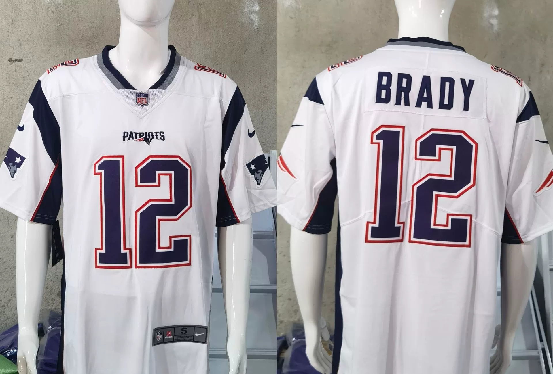 Вышитая джерси NFL Patriots №12 Том Брейди — стильная фанатская спортивная футболка