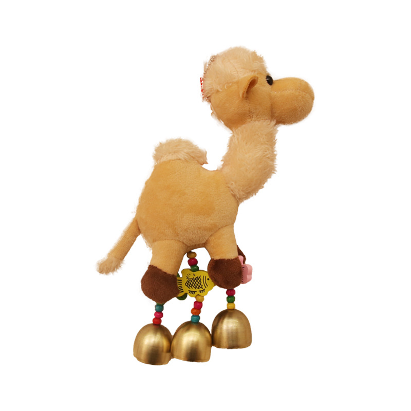 Nuevo lindo y lindo colgante de camello de campana del desierto, muñeco de peluche, bolso de regalo, llavero colgante