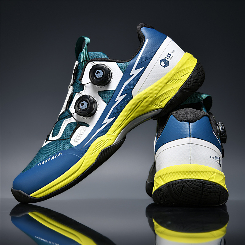 New Men's Badminton Shoes Rotating Button Outdoor Sports Tennis Training Casual Couple Daily Table Tennis Shoes