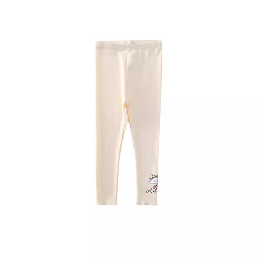 Girl's Leggings Spring and Autumn Season New Thin Style Trendy Elastic Cute Cartoon Fitted Korean Style Printed Pants