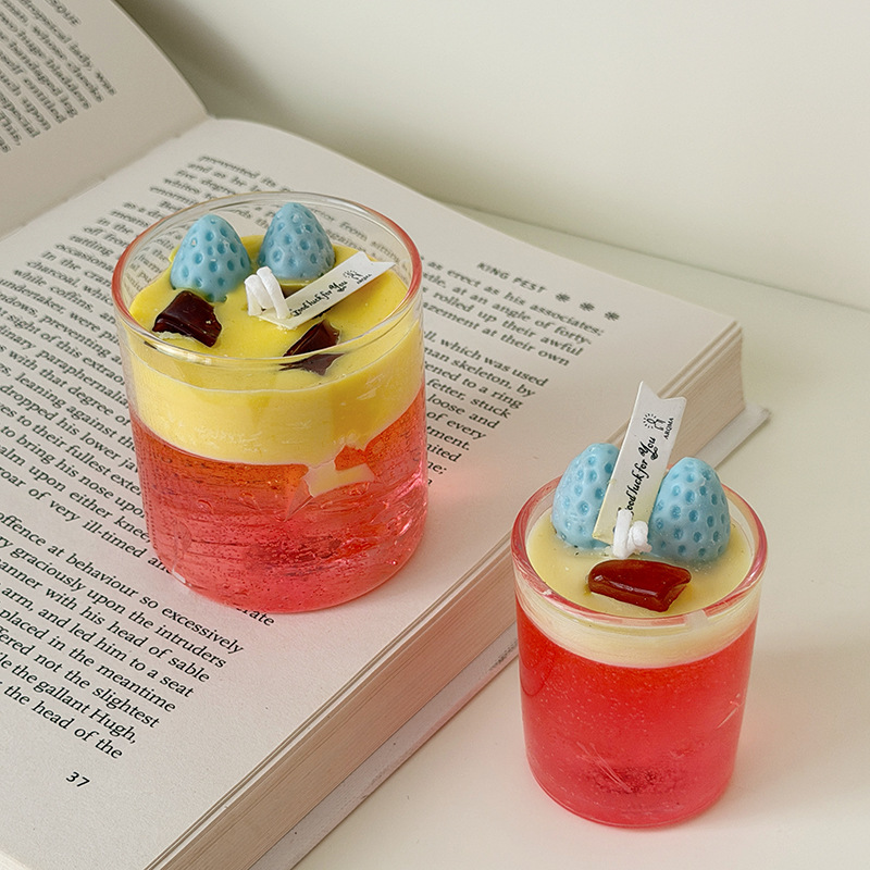 Café helado con frutas de doble color fragancias fotos adornos festivos regalo de mano con frutas de aroma
