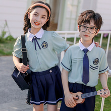 幼儿园园服夏装英伦风六一合唱表演儿童毕业照校服老师小学生班服