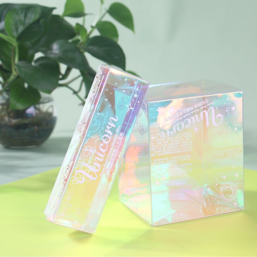 源头工厂幻彩PET日化盒磨砂PP礼品盒防刮花效果