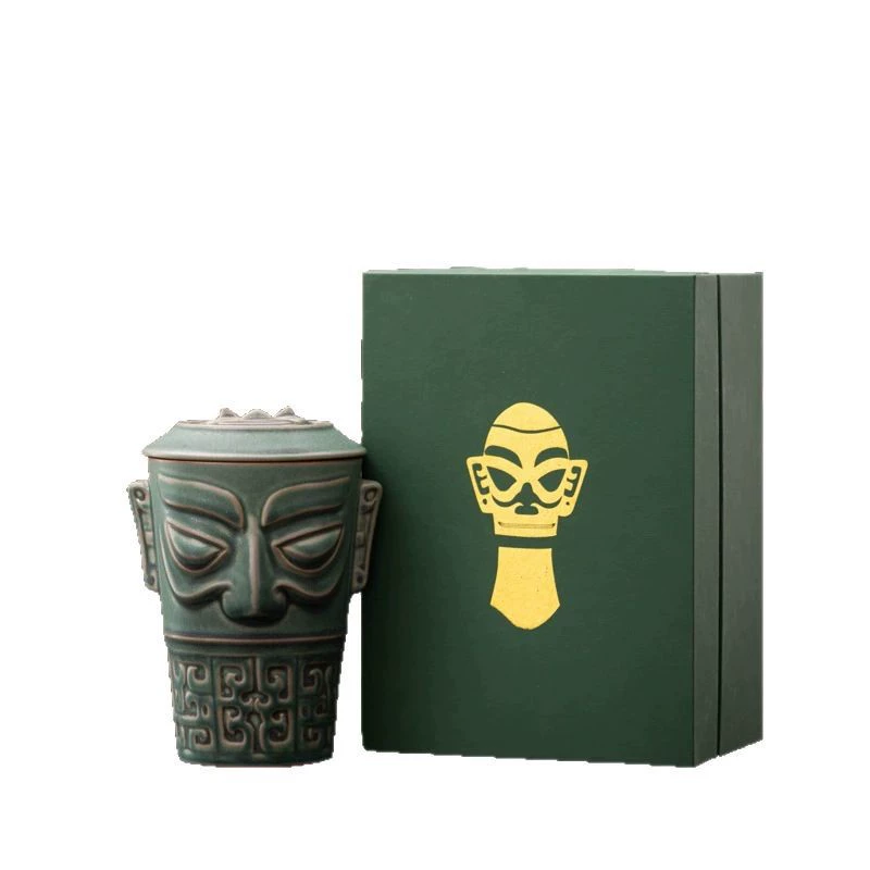 Чашка для чая (Sanxingdui) керамическая, сувенир с подарочной коробкой для офиса и путешествий