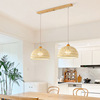 Japanese cream bar ceiling lamp for living room, retro rattan lamp for bedroom, lights