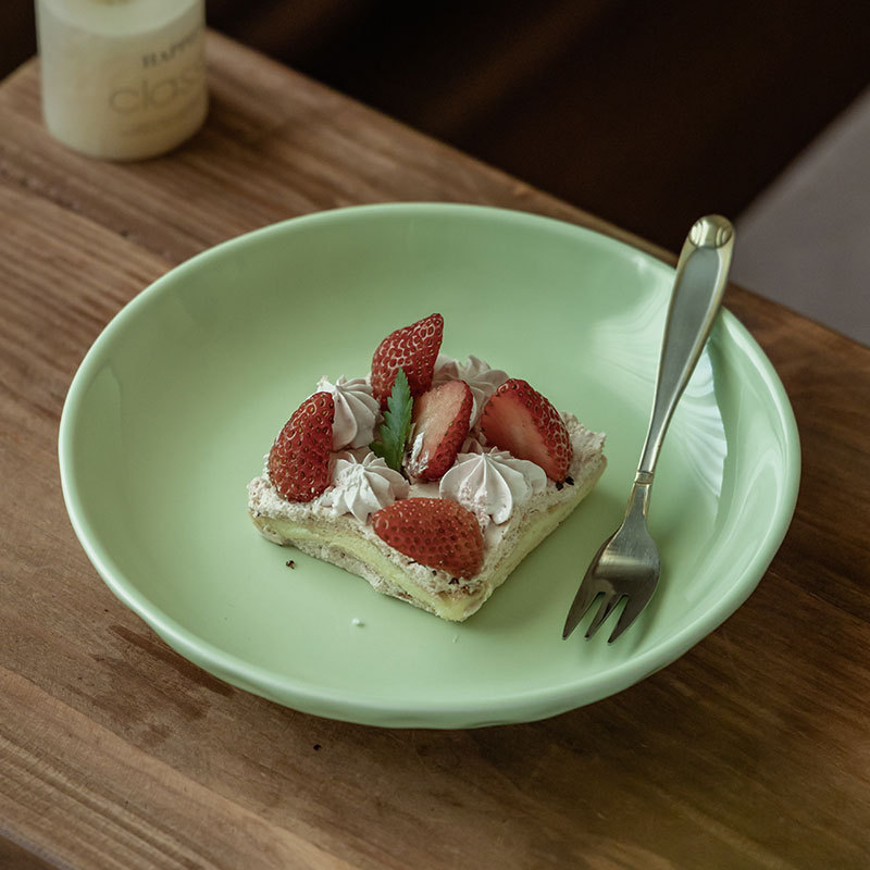 Plato de color crema casero platos de color sólido platos de mesa de alta calidad platos de comedor platos de pasta platos de postres