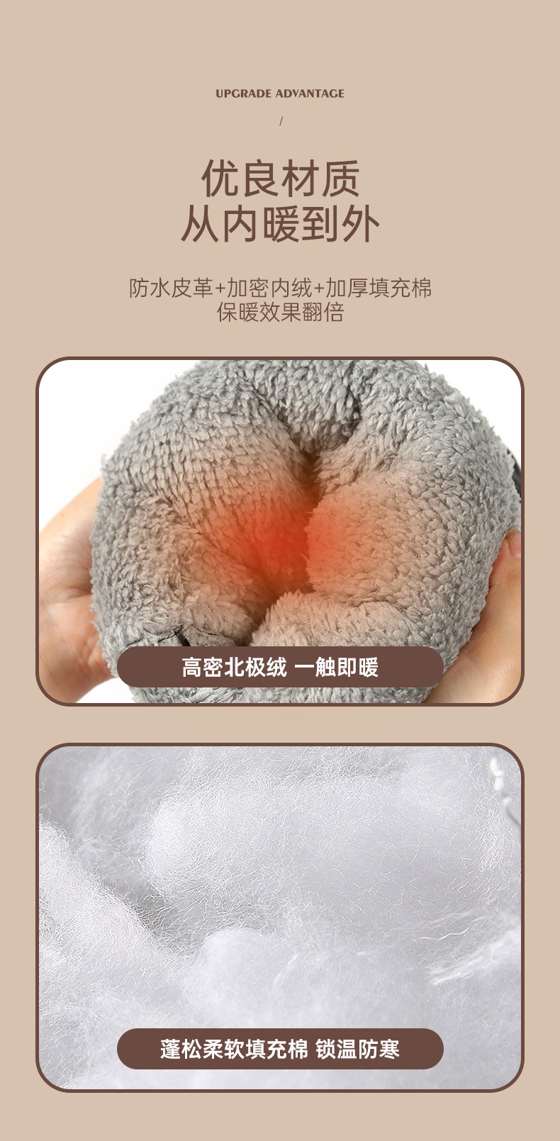 Electric Motorcycle Handlebar Covers, Winter Warm Gloves, Battery Car Waterproof Windshield Gloves, Fleece-Lined and Thickeneded Cotton Hand Guards