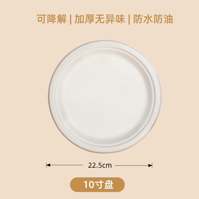 Plato de papel desechable hecho a mano 6 7 8 9 10 pulgadas plato de comedor de dulces blancos pintando platos