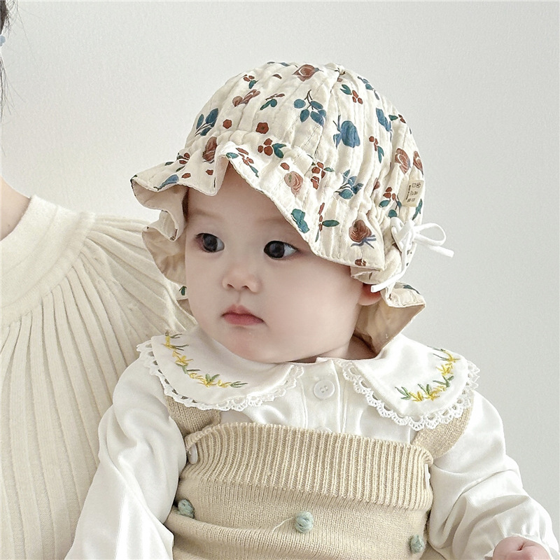 Sombrero de bebé princesa sombrero pescador delgado protector solar mujer Bao primavera ajustable pequeña edad primavera / verano viaje gorra de bañera sombrero sombrero solar
