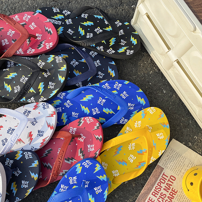 Slippers Sandals Slippers Summer New Style Personality Women's Internet Famous Wear-resistant Men's Word Slippers Home Comfortable Anti-slip Outdoor Wear High-grade 