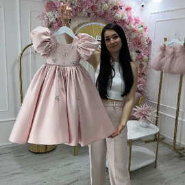 儿童ins礼服2026新款主持人女童钢琴演出服时尚小女孩生日公主裙