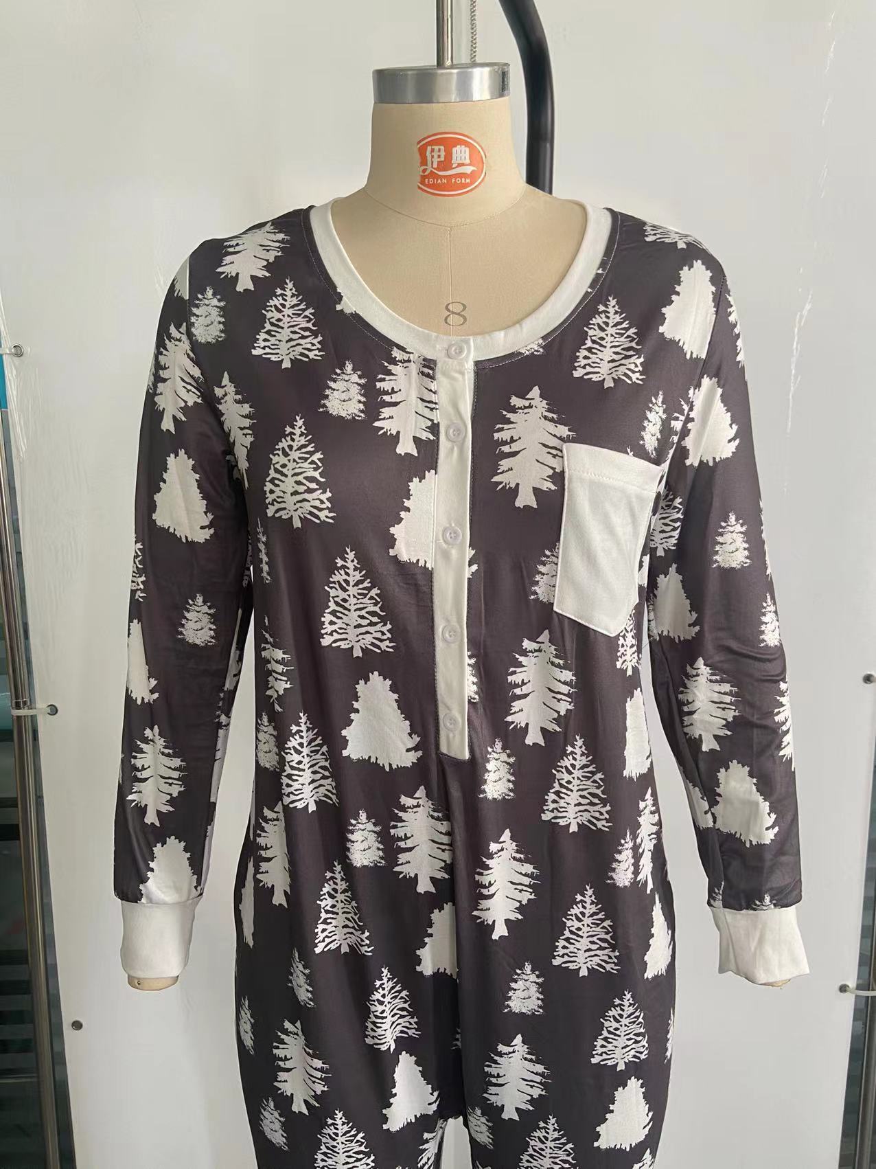 Amazon estación independiente Venta caliente 2022 europeo y americano nuevo árbol de Navidad impresión padre-niño traje desgaste del hogar