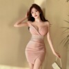 Fringe tight fitting buttocks with bottom strap short dress a