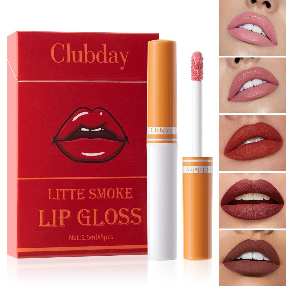 Clubday cross-border matte 5-pack cigarette lip gloss Long-lasting velvet moisturizing cigarette box lipstick bestseller undefined
