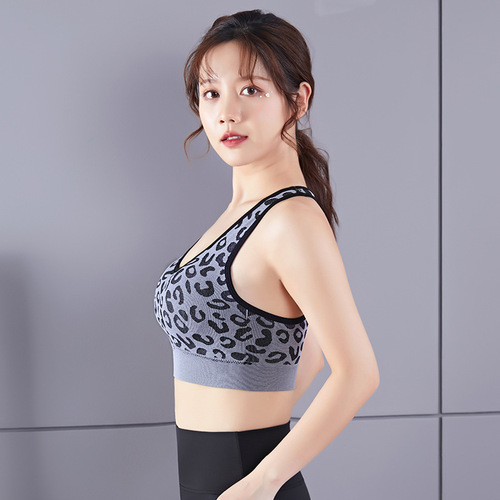 Ladies Patterned Work Style Beautiful Back Seamless Sports Bra Comfortable Wire-Free Full Cup Pressure Relief Non-Chafing Underwear