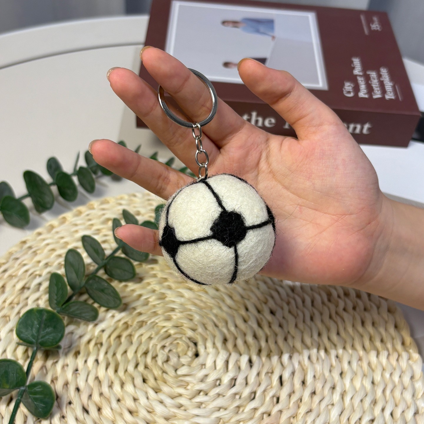 Nepalese Wool Felt Cute Football World Cup Keychain Pendant Sports Style Tennis Baseball Basketball Bag Charm