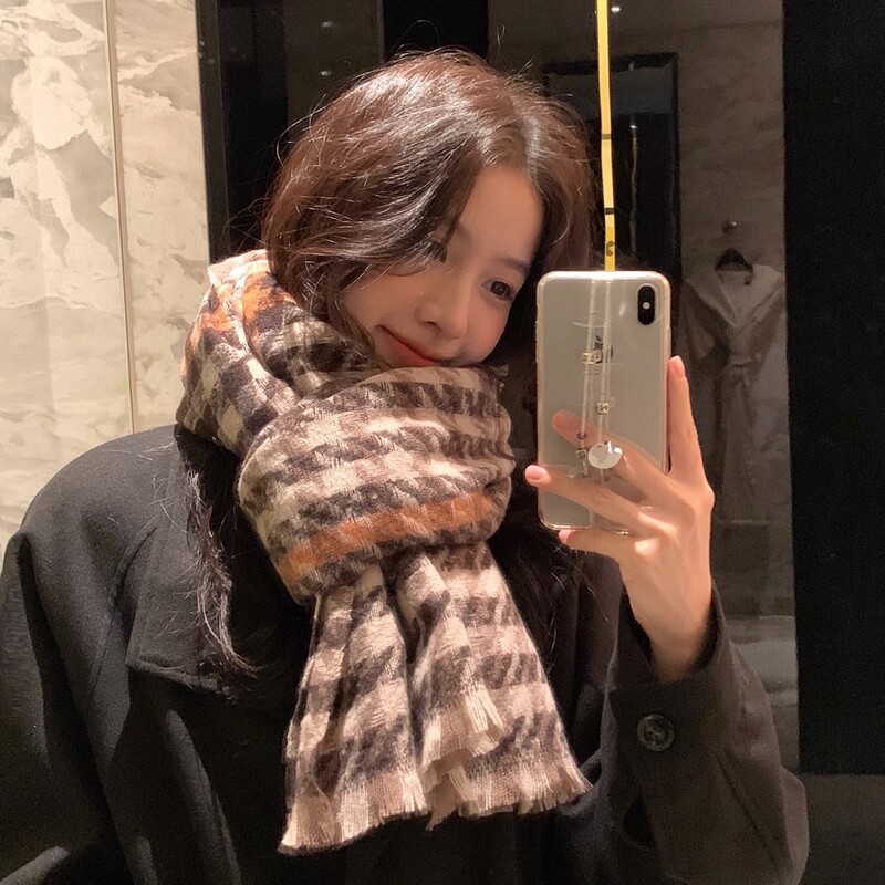 仿羊绒围巾女秋冬季新款加厚保暖围脖显白流苏中长款百搭围巾批发|undefined