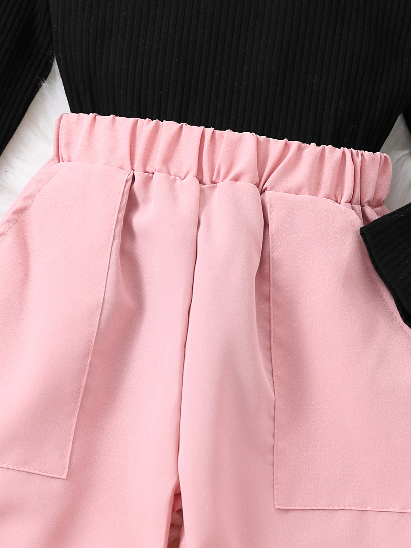 2024 autumn new children's knitted pullover top+fashionable workwear elastic pants set_voghion.com
