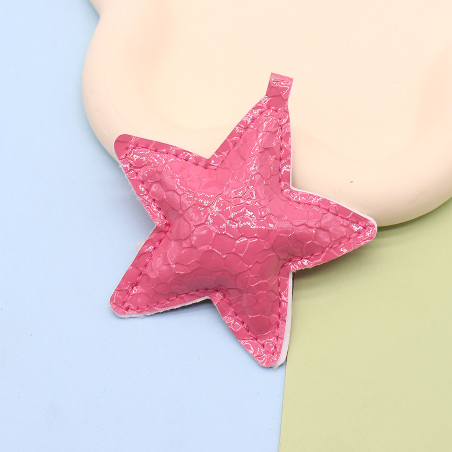 Accesorios de joyería de bricolaje cuero PU superficie brillante en relieve estrella grande amor corazón melocotón bolsa de estilo miu colgante de teléfono móvil