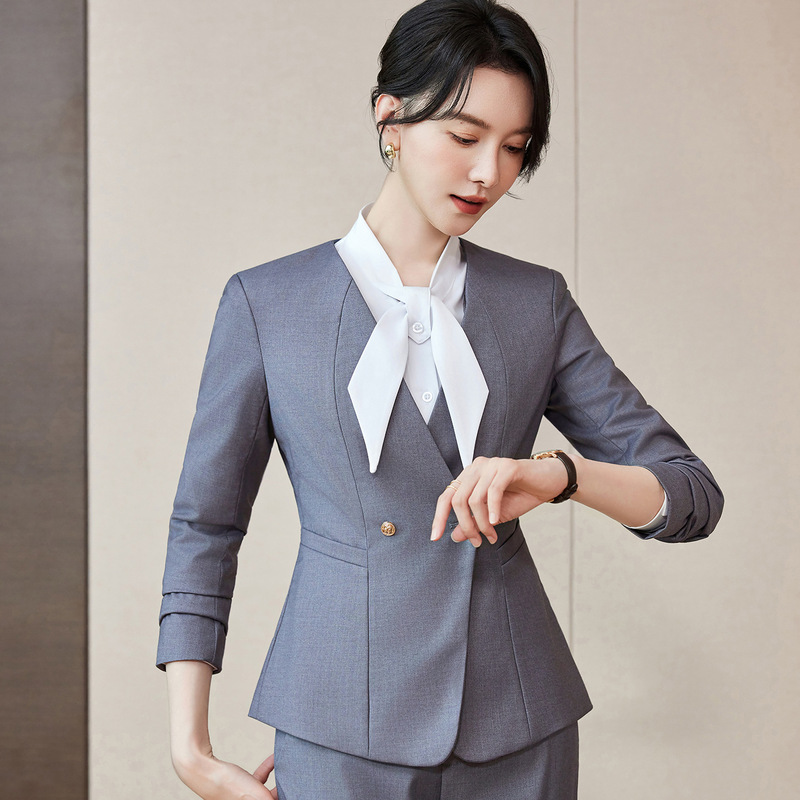 2025秋冬长袖职业西装套装女酒店正装大堂经理物业客服接待工作服|undefined