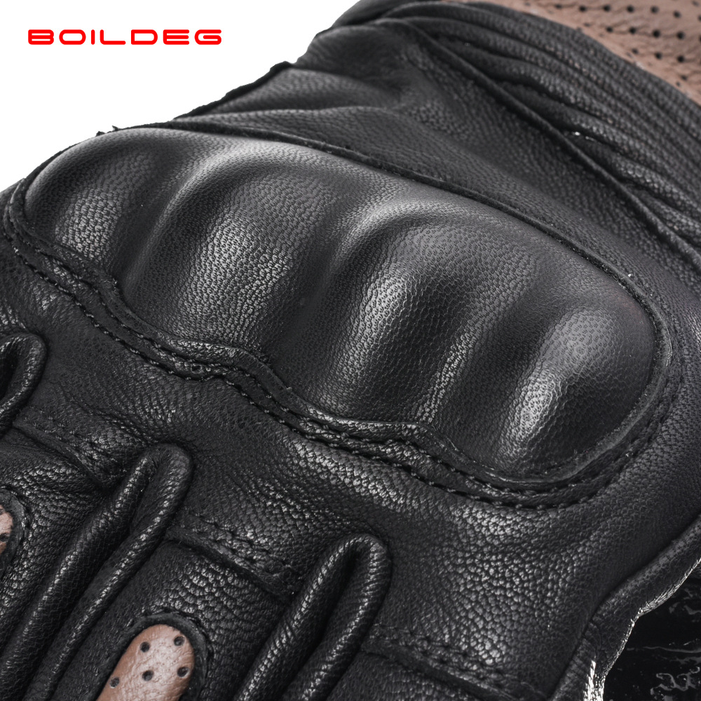 Motorcycle Gloves Cowhide Leather Protective Riding Equipment_voghion.com
