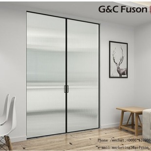 Retro Triple-linkage Extremely Narrow sliding Door Aluminum Alloy Bathroom Balcony Kitchen Living Room Household Partition Heavy Duty X20