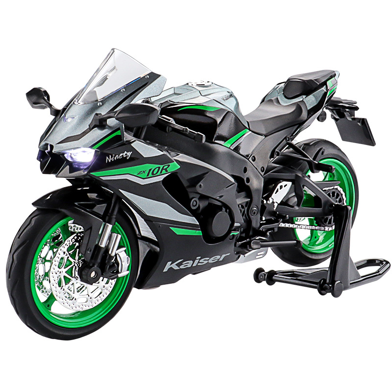 1:12シミュレーション合金機関車モデル川崎ZX-10Rクラシックボーイ玩具回力オートバイコレクション置物