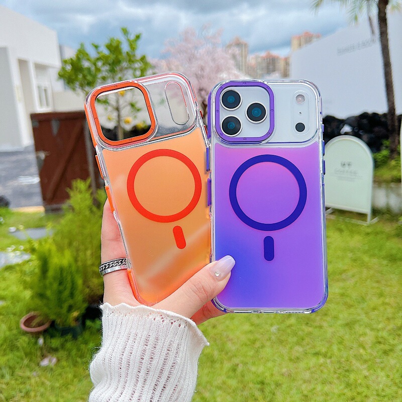 适用iPhone17讯彩渐变磁吸手机壳苹果16PROMAX侧边防滑防摔保护套|undefined