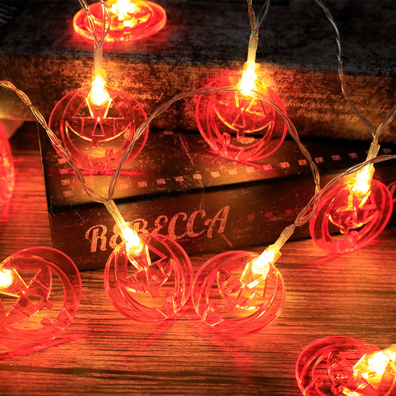 Luces LED transfronterizas, luces de cadena para Halloween, luces solares con forma de calabaza, luces decorativas para días festivos, luces de ambiente festivo para exteriores, luces coloridas