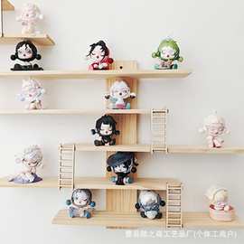 木制壁挂架收纳架儿童房动物模型收纳层架手办娃娃展示架墙上置物