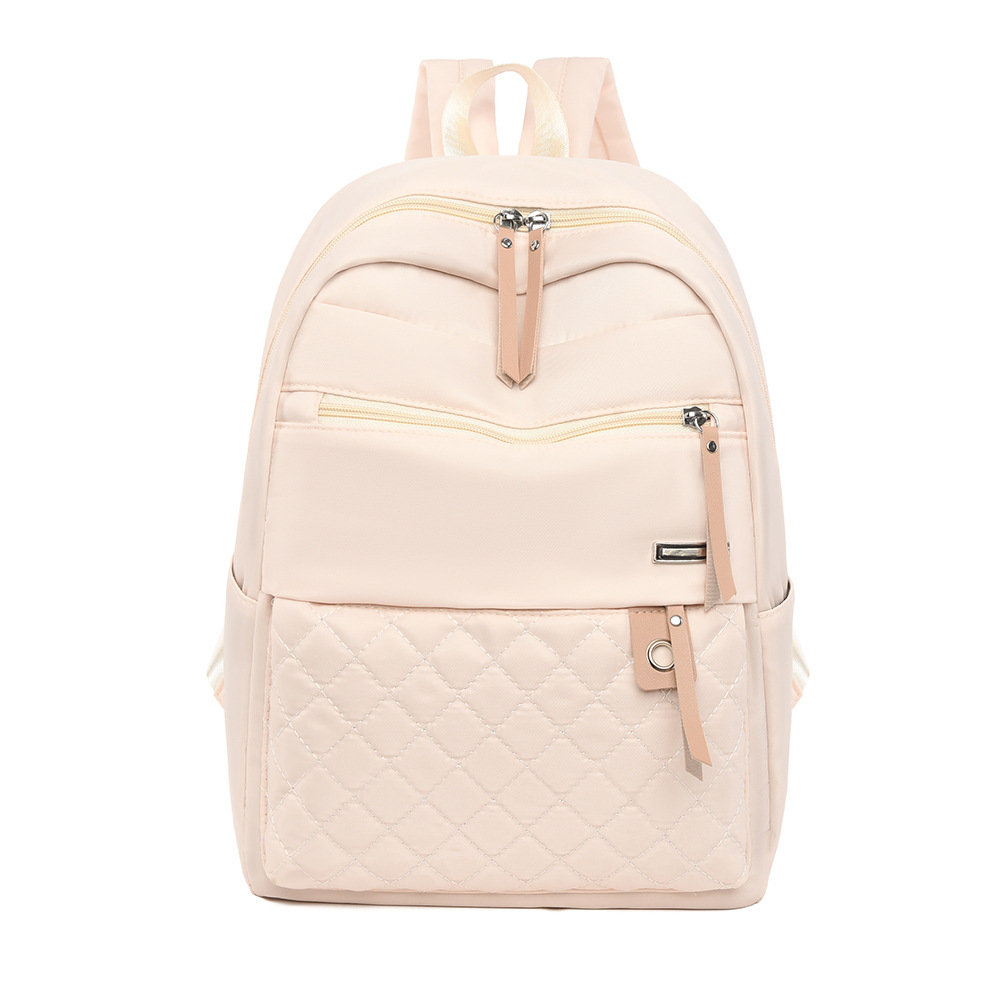 2025 nueva mochila de tela Oxford para mujer Lingge, bolso de viaje, mochila para computadora de moda de gran capacidad para mujer simple