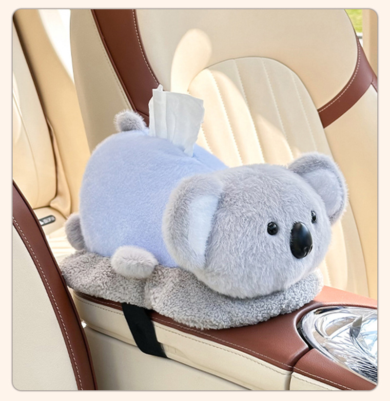 Cartoon Car Tissue Box Deodorizing Bamboo Charcoal Bag Creative Plush Doll Armrest Box Tissue Box Car Decoration Supplies