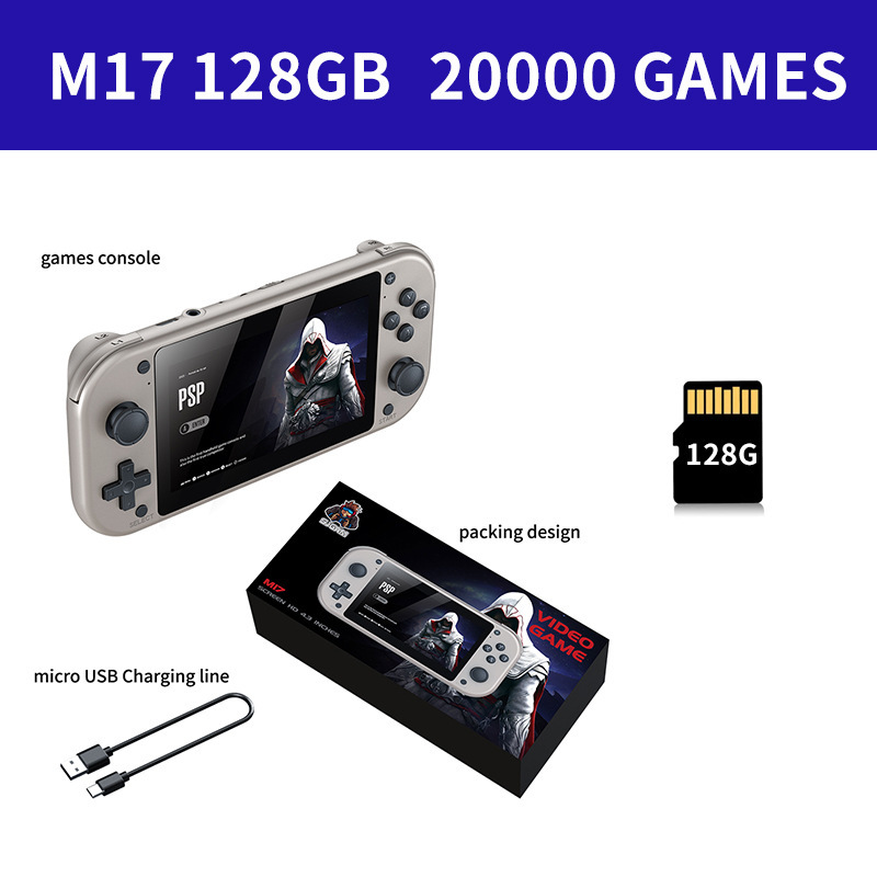 M17掌上游戏机跨境4K高清复古游戏街机外贸英文版游戏支持PSP/PS1|undefined
