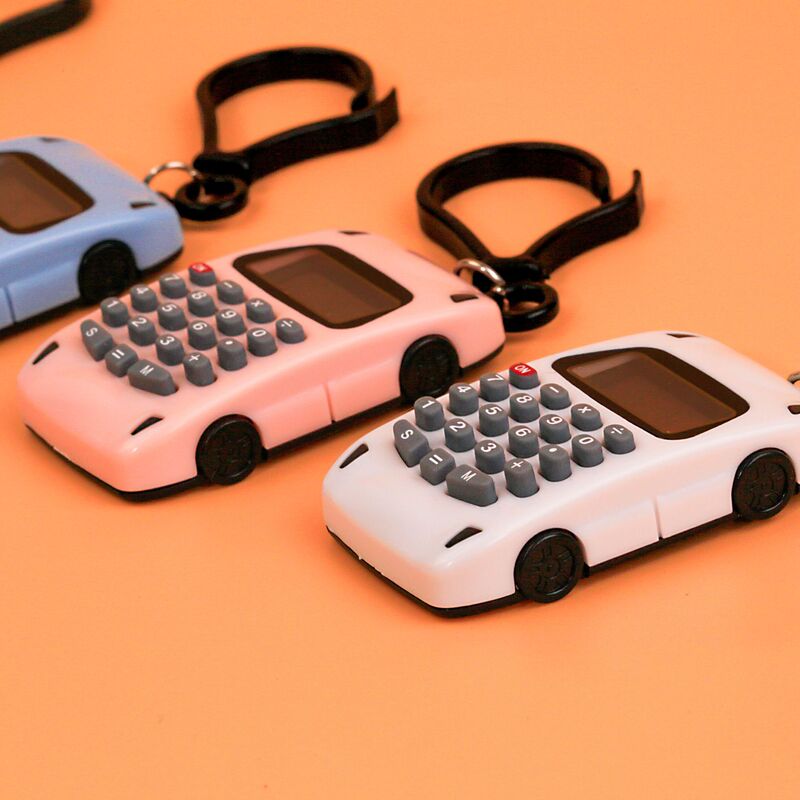 国境を越えたミニキーホルダー携帯型かわいい学生計算機小型ハンドヘルド8桁コンピュータ|undefined