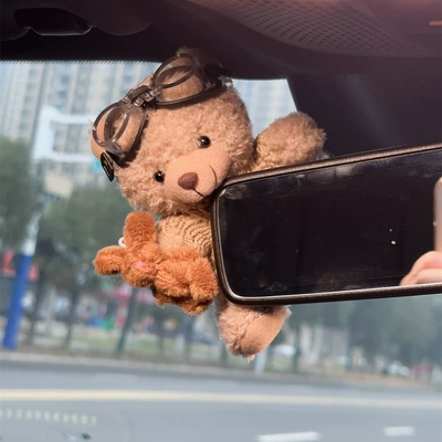 Car ornaments Rearview Mirror Ornament Cartoon Car - cute-bear-style-3-rear-mirror-ornaments