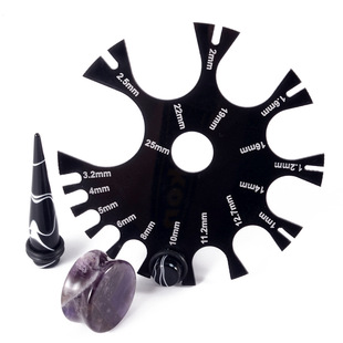 Black Acrylic Precision Caliper Scale Disc Body Puncture Needle Straight Mouth Measurer Auricle Measurement Puncture Tool