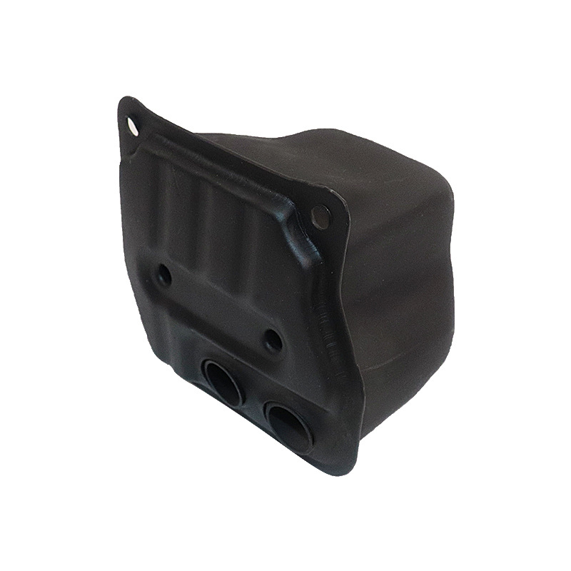 油锯消音器52 58园林工具汽油伐木机通用双孔排气筒汽油锯工厂