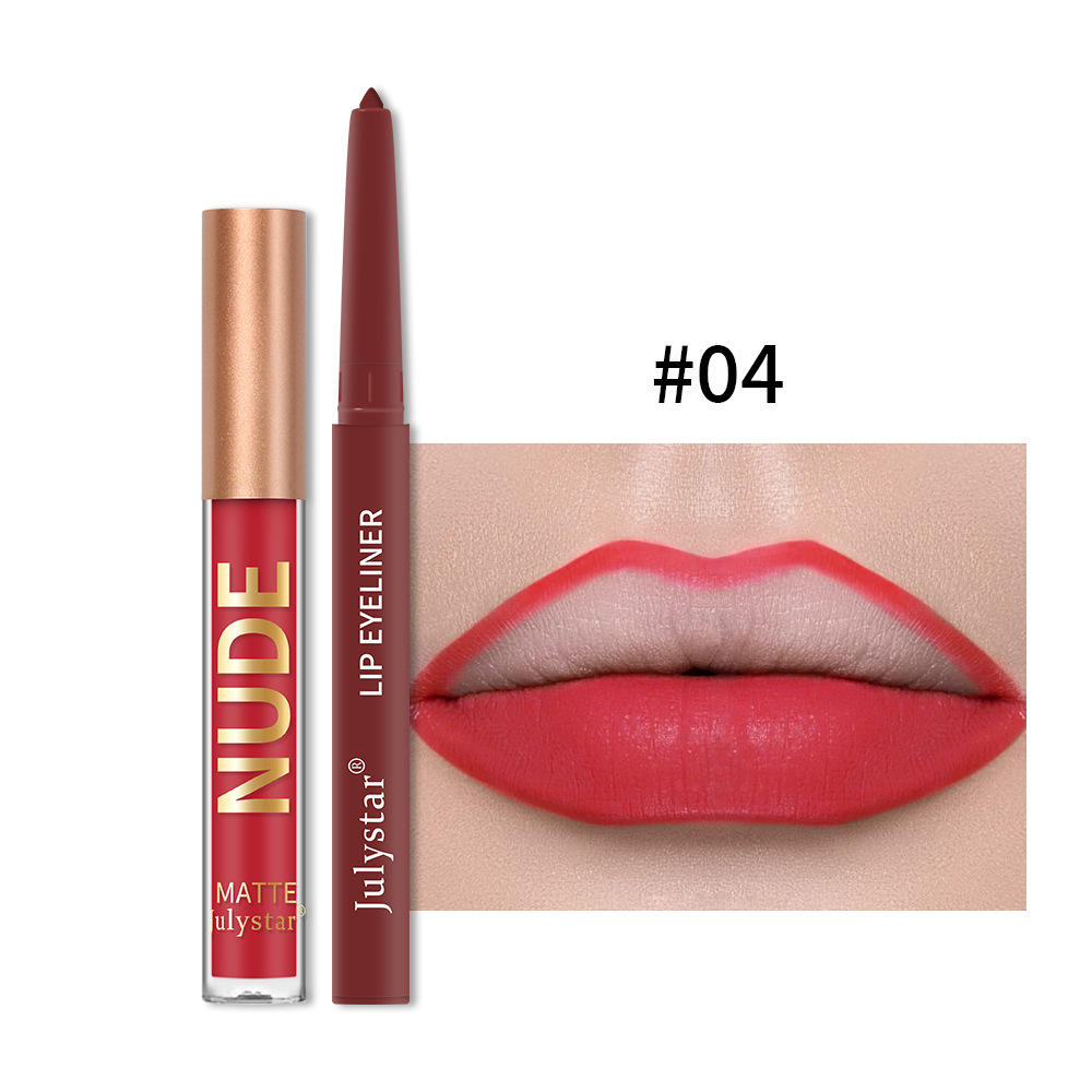 Carina Misty Mouth Red Line Maquillage de Noël Décoloration, No Staying Cup Ensemble de vernis à lèvres de couleur mate_voghion.com