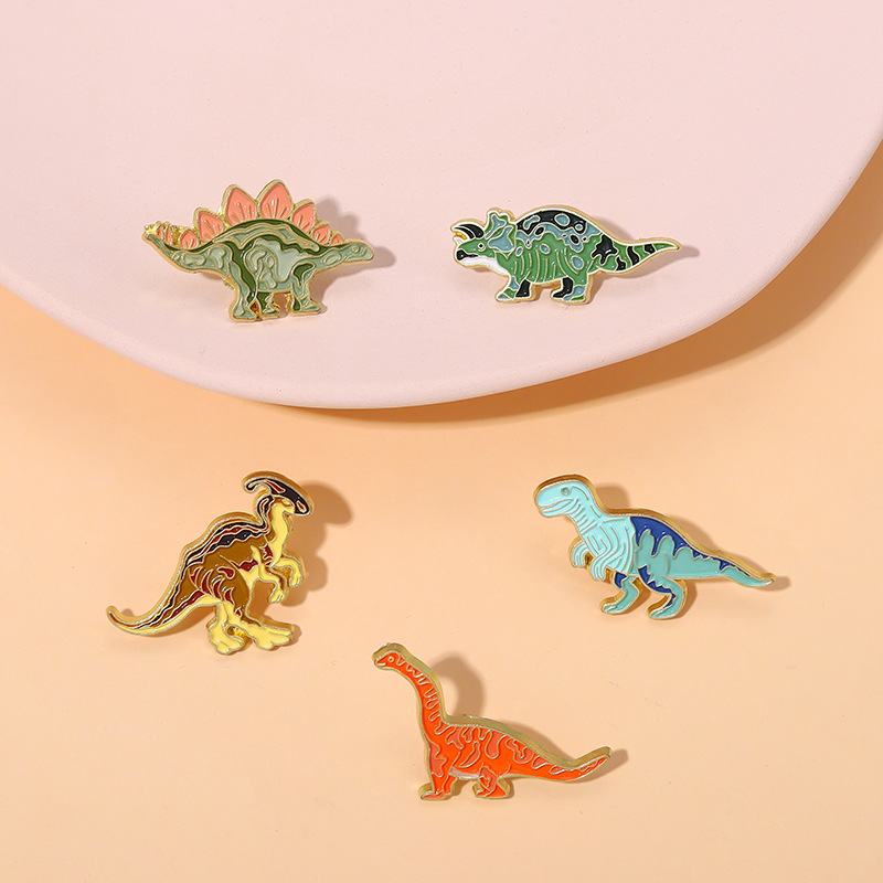 Basic Dinosaur Alloy Stoving Varnish Unisex Brooches display picture 1