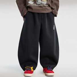 【华棉复合】韩版男童加绒加厚弯刀裤卫裤秋冬儿童加厚冬装休闲裤